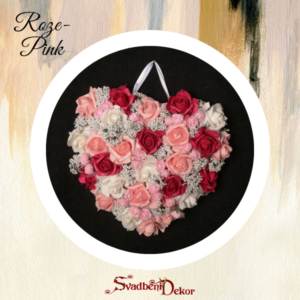 Dekorativno srce S131 roze-ciklama
