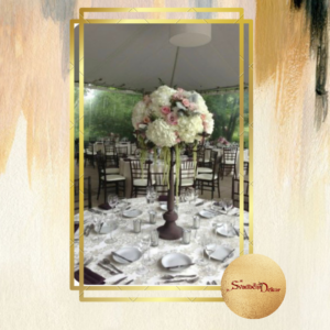 S590- Dekoracija za stolove -RENTA- svećnjak+realtouch cveće