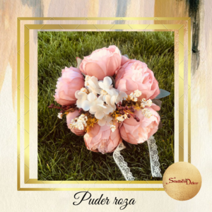 Bidermajer sa rela touch cvećem S539-Puder roza