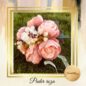 Bidermajer sa rela touch cvećem S539-Puder roza