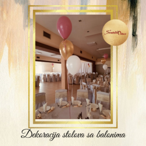 Dekoracija stola za rodjendane balonima S307